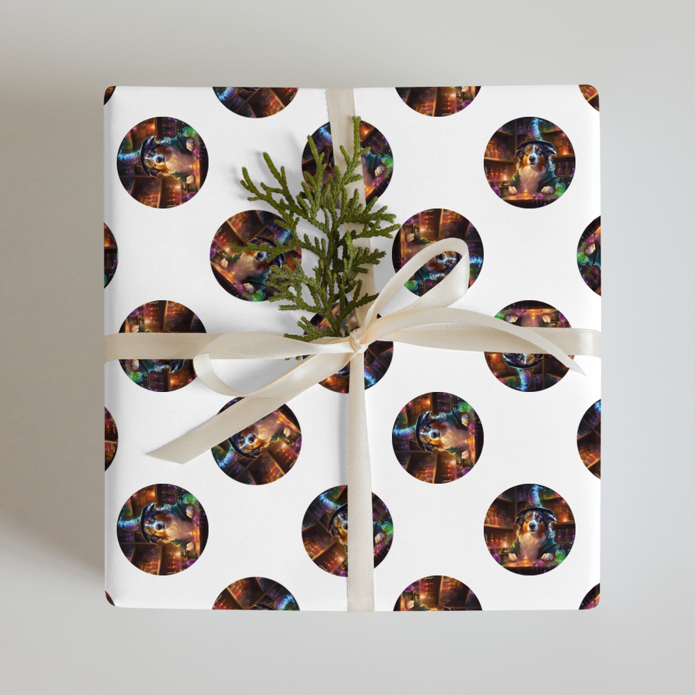 PugMug Custom Australian Shepherd Dog Wrapping Paper
