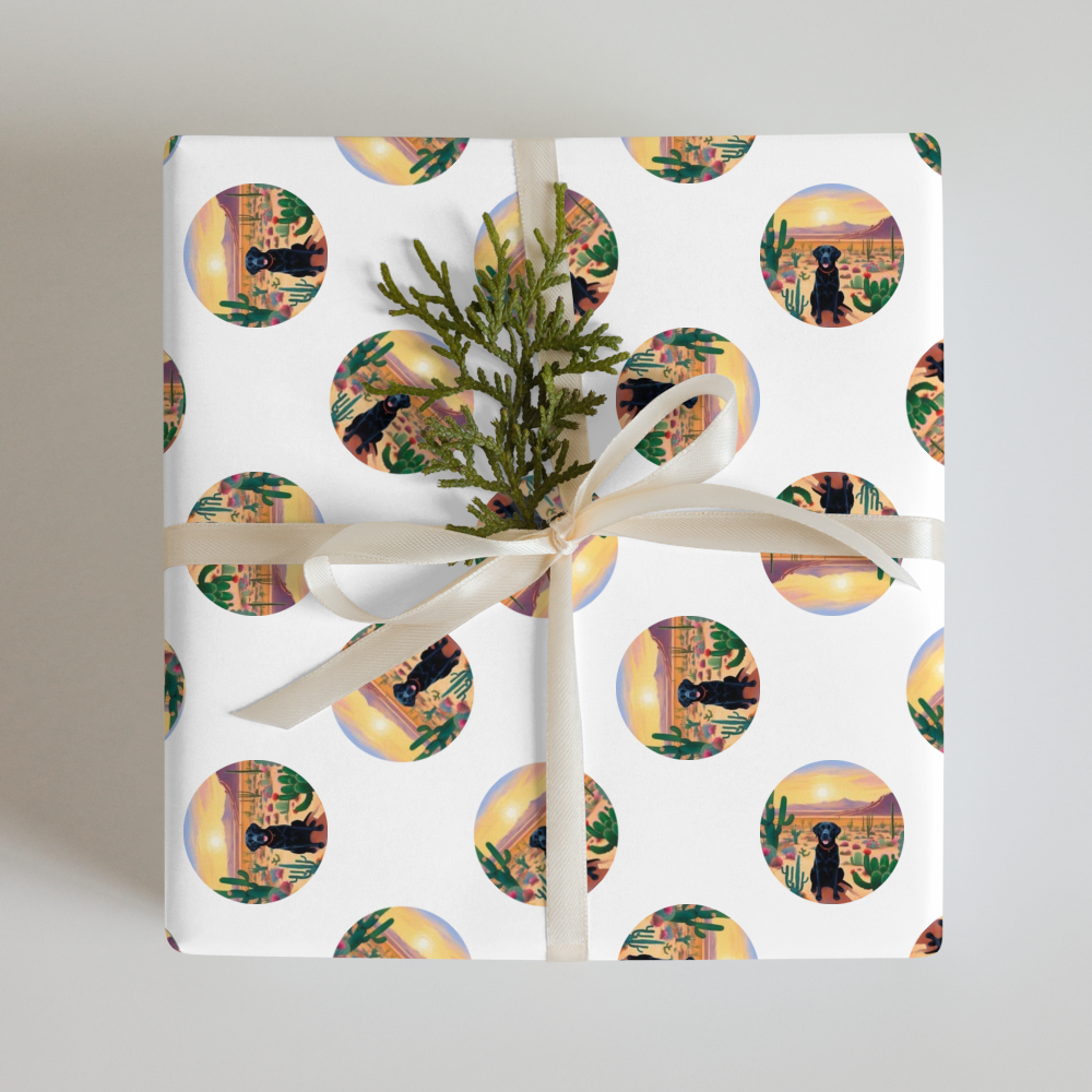 PugMug Custom Black Labrador Retriever Wrapping Paper