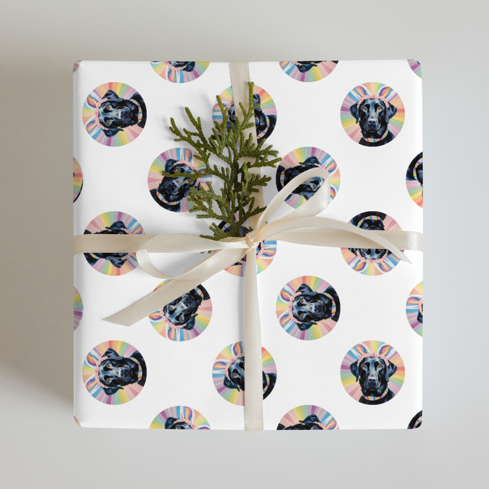 PugMug Custom Black Labrador Retriever Wrapping Paper
