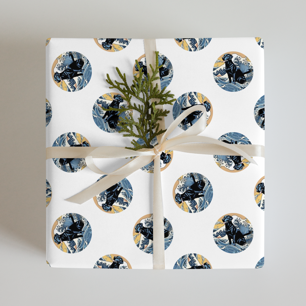 PugMug Custom Black Labrador Retriever Wrapping Paper