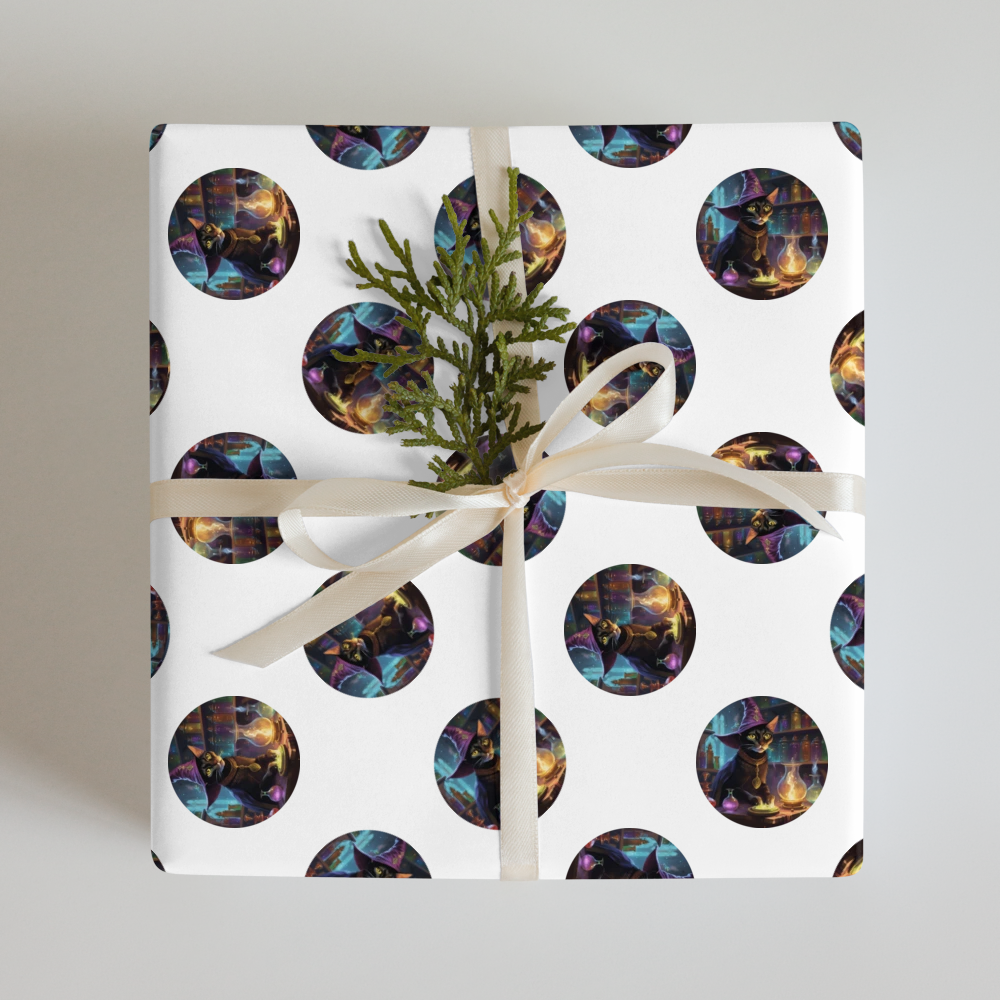 PugMug Custom Black Abyssinian Cat Wrapping Paper