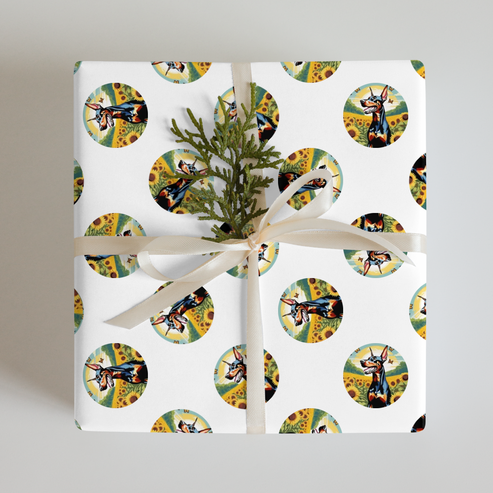 PugMug Custom Doberman Pinscher Wrapping Paper