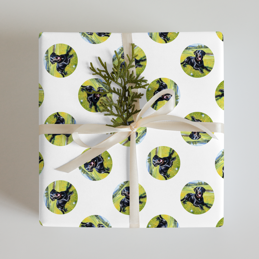 PugMug Custom Black Labrador Retriever Wrapping Paper