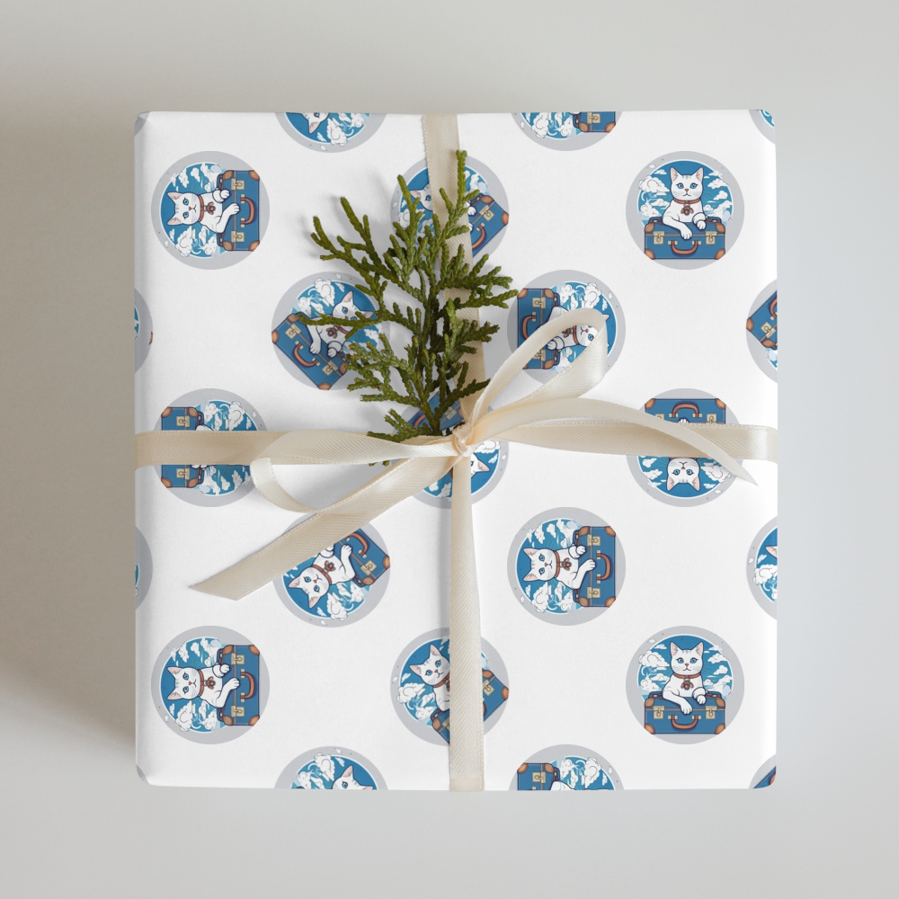 PugMug Custom White Companion Cat Wrapping Paper
