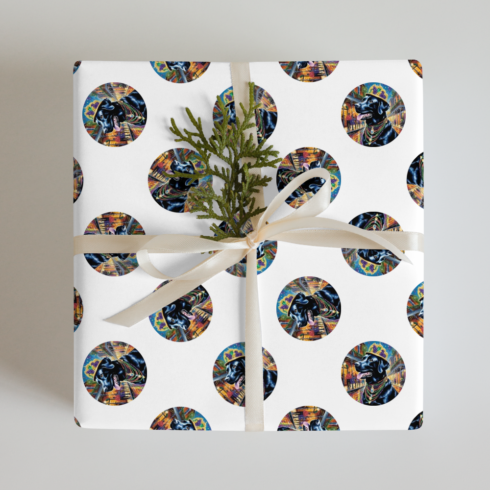 PugMug Custom Black Labrador Retriever Wrapping Paper