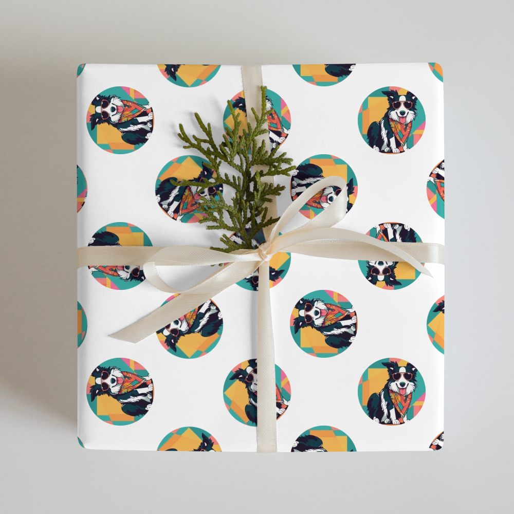 PugMug Custom Border Collie Wrapping Paper