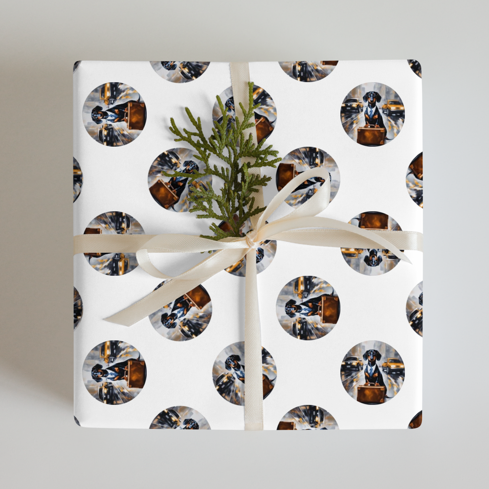 PugMug Custom Black Dachshund Wrapping Paper