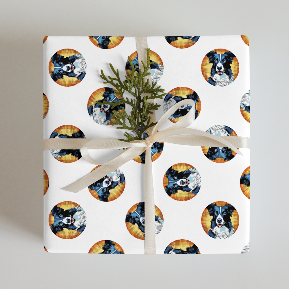 PugMug Custom Border Collie Wrapping Paper