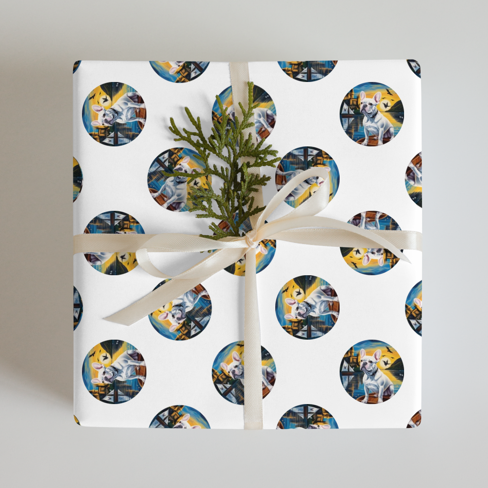 PugMug Custom White French Bulldog Wrapping Paper