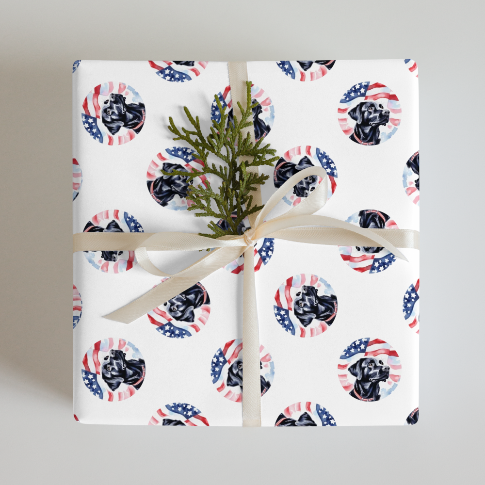 PugMug Custom Black Labrador Retriever Wrapping Paper