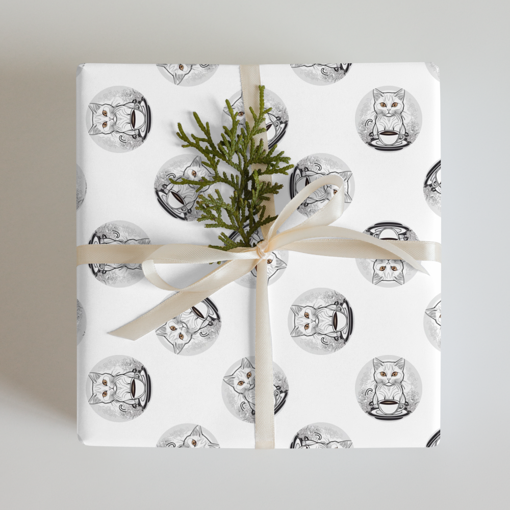 PugMug Custom White Companion Cat Wrapping Paper