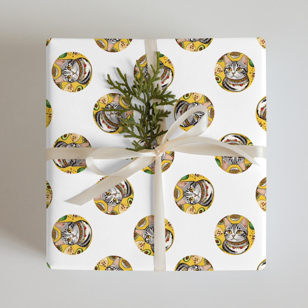 PugMug Custom Tabby American Shorthair Cat Wrapping Paper
