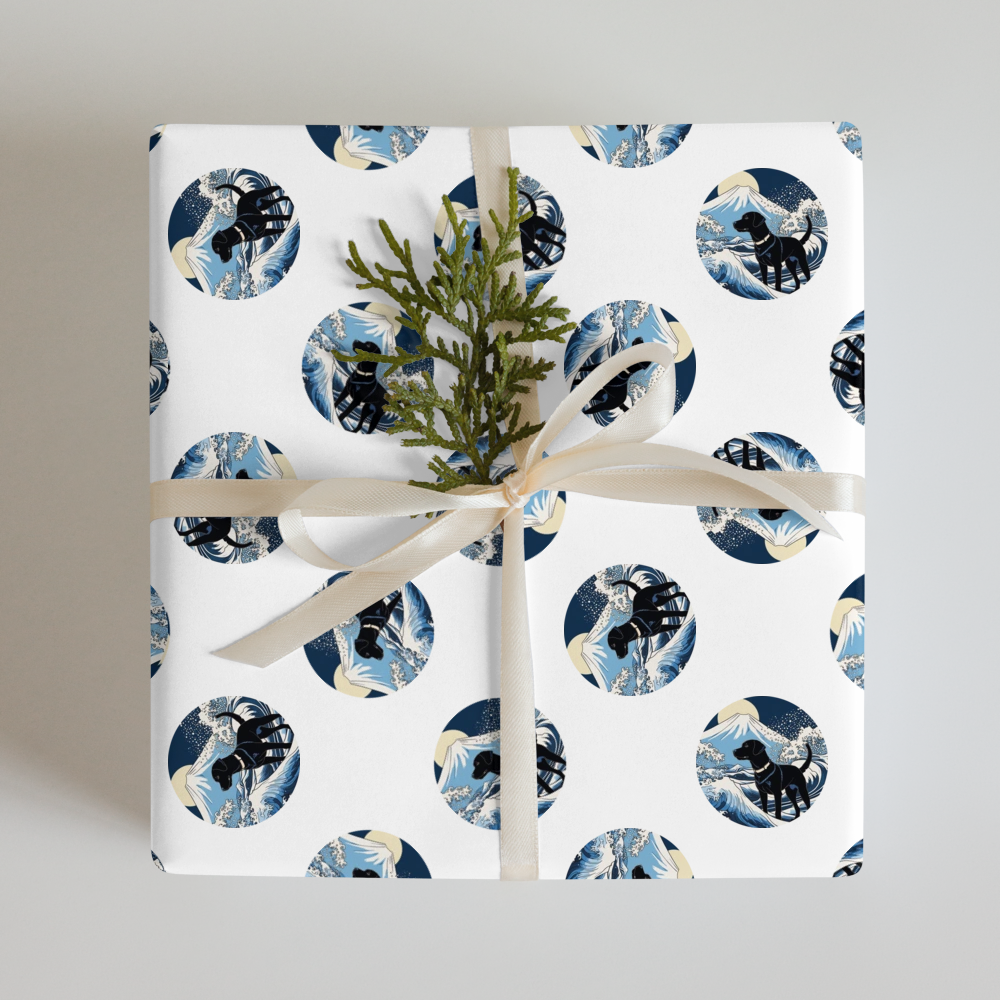 PugMug Custom Black Labrador Retriever Wrapping Paper