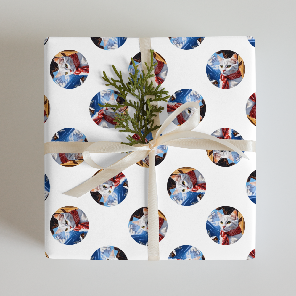 PugMug Custom White Companion Cat Wrapping Paper